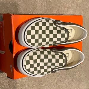 Vans in Sage Checkerboard